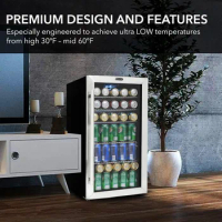 Beverage Refrigerator With Internal Fan – Stainless Steel 120-Can Capacity Refrigerators Frigobar Mini Fridge Portable Cooler