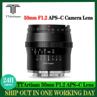 TTArtisan 50mm F1.2 APS-C Manual Focus Camera Lens for SONY E FUJI X Canon M NIKON Z Panasonic Olympus M43 Black
