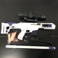 Soft Bullet Toy Gun EVA Sniper Rifle Manual Loading Weapon Boys Toy Gun CS Fighting Game Aldult Gift white