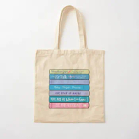 Rachel Lynn Solomon Book Stack Cotton Canvas Bag Reusable Women Tote Ladies Shopper Unisex Shoulder Bag Fashion Travel Designer