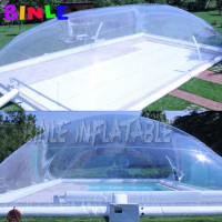 Top Quality intex PVC inflatable Swimming Pool Cover/Safety Pool House Enclosures swimming pool with tent for water sports