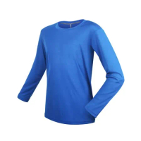 (童) HODARLA 男女裝長袖激膚無感衣-吸濕排汗 抗UV 長袖T恤 慢跑 台灣製 上衣 寶藍