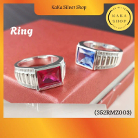 Original 925 Silver CZ Colour Stones Ring For Men (352RMZ003) | Cincin Lelaki Batu CZ Warna Perak 92