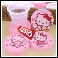 (PROMO) GELAS PLASTIK TARIK TRAVELING HELLO KITTY MOTIF RANDOM / GELAS TARIK GELAS LIPAT GELAS PLAST