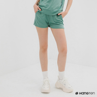 Hang Ten-女裝-恆溫多功能-REGULAR FIT標準鳥眼吸排紗涼感抗菌除臭運動短褲-綠色