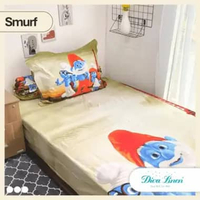 Sprei Smurf Bahan Katun Jepang Ukuran 120x200 Tinggi 40cm