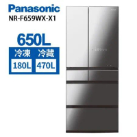 Panasonic 國際牌 日本製650L一級能效六門變頻冰箱 NR-F659WX-X1 鑽石黑