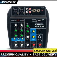 4 Channel Audio Sound Mixer Mixing Console Bluetooth USB Record Sound Card PC Playback Portable DJ Karaoke Controller