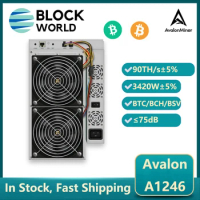 ASIC BTC Miner Avalon A1246 90Th/s 3420W Bitcoin Crypto Mining Rig Avalonminer 1246 ASIC BTC BCH Min