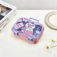 RB-C1575 Kotak Makan Siang Anak Sekat Bento Box BPA Free Anti Tumpah / Lunch Box Karakter Kartun Tem