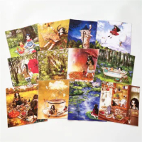 Forest girl cotton positioning fabric canvas DIY hand fabric patchwork bag fabric meal mat 20X20cm