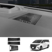 For Toyota Alphard 40 Series 2023+ Stainless Steel Car Styling Dashboard Loudspeaker Cover Interior Trim Parts