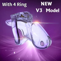 Hot Sale HT V3 Male Chastity Cage With 4 Sizes  Rings Super all  Cage Chastity Belt  Dick Lock  For