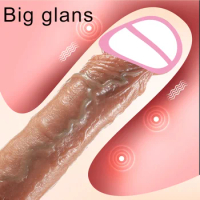 Big Glans Realistic Dildo Silicone Lifelike Penis with Suction Cup Curved Shaft and Balls Dildos Vaginal Anal Sex Toys for Women