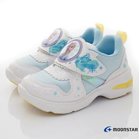 日本月星Moonstar機能童鞋2E冰雪奇緣聯名電燈運動鞋款DNC13031白(中小童)