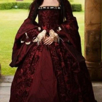 Anne Boleyn Red Ball Gown Cosplay Costume Tudor Queen Elizabeth Mary Boleyn Costume Dress Royal Dress Custom Made