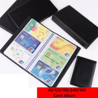 40/120/180/240/300 New Card Holder Books Leather Cards Album ID Credit Card Collection Container Book Case Card Holder Case