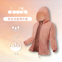 【DIADORA】女款 防潑水防曬涼感薄外套 粉桔色(DA91025)