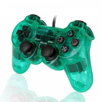 p2有線遊戲機手柄透明遊戲手柄帶震動PC無線遊戲手柄