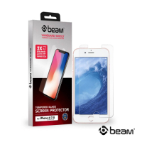 【BEAM】 iPhone 8/7/6/6s 透明耐衝擊鋼化玻璃保護貼