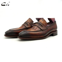 cie Goodyear welted loafer men formal shoes leather sole shoes for men office dress patina brown business leather loafer 213