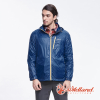 Wildland 荒野 男 15D天鵝絨防風保暖外套-經典藍 0A82922-123(天鵝絨/防風/保暖外套/連帽外套)