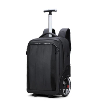 Men Travel Trolley Backpack Rolling Luggage Backpack Trolley Bag with wheels Business Wheeled Backpack Cabin Carry on Luggage