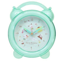 小禮堂 Sanrio大集合 手提雙鈴造型鬧鐘 (綠透明款)