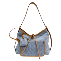 LOUIS VUITTON LV 路易威登 藍色 原花單寧布 CarryAll PM 肩背包 M11462 【二手名牌BRAND OFF】