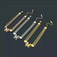 Gelang titanium terbaru dengan desain viral korea,gelang rantai titanium motif kupu kupu,gelang tita