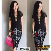 Goldie Shop Setelan Rok Batik Kebaya Bunga 2in1 / Pakaian Setelan Wanita / Baju Kebaya Batik / Serag