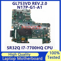 Mainboard For Asus GL753VD REV.2.0 With SR32Q I7-7700HQ CPU GTX1050TI GPU 4GB Laptop Motherboard 100% Full Tested Working Well