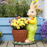 花園創意多肉花盆園擺件陽臺布置草坪卡通兔子造型戶外庭院裝飾品