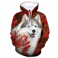 Funny and Cute Siberian Husky Dog 3D Printed Hoodie Siberian Husky Dogs Print Men Women Casual Hoodies Size