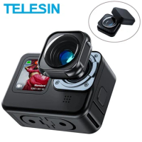 TELESIN Ultra-wide Angle 155 Degree Max Lens Mod For GoPro12 With 2 Protect Covers for GoPro Hero 9 10 11 12 Black Accessories