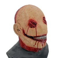 Scary Smiley Killer Halloween Mask Bloody Face Jaw Horror Masks Costume Accessory