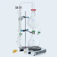 Lab น้ำมันหอมระเหยไอน้ำเครื่องกลั่นเครื่องแก้วชุด Distiller น้ำเครื่องฟอกอากาศ W/เตาร้อน Graham Condenser 2000Ml