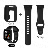 NEW Silicone WatchBand Strap For Redmi Watch3 Active SmartWatch Band WristBand Mi Watch 3 + Protective Case Protector Cover