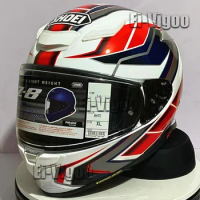 Full Face Motorcycle Helmet NXR2 SHOEI Z8 RF-1400 Helmet Riding Motocross Racing Motobike Helmet-White/Blue