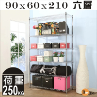 【BuyJM】超荷重型90x60x210CM鐵力士六層加高鍍鉻層架/波浪架