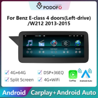 Podofo Android Car Stereo Radio 10.25inch 8Core 4+64G For Benz E class/W212 2013-2015 Wireless Carplay autoradio WIFI GPS