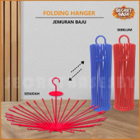 [COD] FOLDING HANGER - Beli Lokal / Gantungan Baju Putar / Gantungan Bayi / Jemuran Lipat Biru Plast
