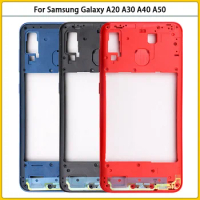 10PCS For Samsung Galaxy A30 A40 A50 A405 A305 A505 Plastic Middle Frame Plate Phone Housing Bezel Chassis Case Buttons Replace
