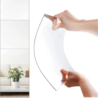 1PC Glass Mirror Tiles Wall Sticker Square Self Adhesive Non Glass Mirrors Removable Mirror Wall Stickers Home Room Wall Decor