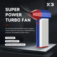 X3 PRO Violent Air Blower Handheld Mini Turbo Jet Fan Brushless Motor 130,000 RPM Wind Speed 52m/s Industrial Duct Fan