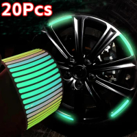 Car Wheel Hub Reflective Stickers Motorcycle Bike Warning Decoration Reflective Strip for Night Safety Driving Wheel Sticker
