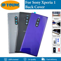 Original Phone Back Case Door Cover For Sony Xperia 1 Battery Back Cover Parts With Camera Glass Lens Replacement