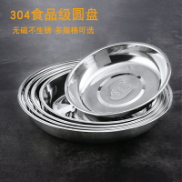 304不銹鋼盤子圓盤菜盤餐盤裝菜小碟子家用鐵盤托盤水果盤蒸盤碟