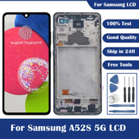 100% ทดสอบ Super AMOLED จอแสดงผลสำหรับ Samsung Galaxy A52s 5กรัม A528B A528M A528B /Ds จอแสดงผล LCD 