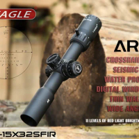 AR Sight Riflescope for Hunting, Tactical Optical, Compact Reticle, Illuminate, Optics, Airgun, Airsoft, 2.5-15X32